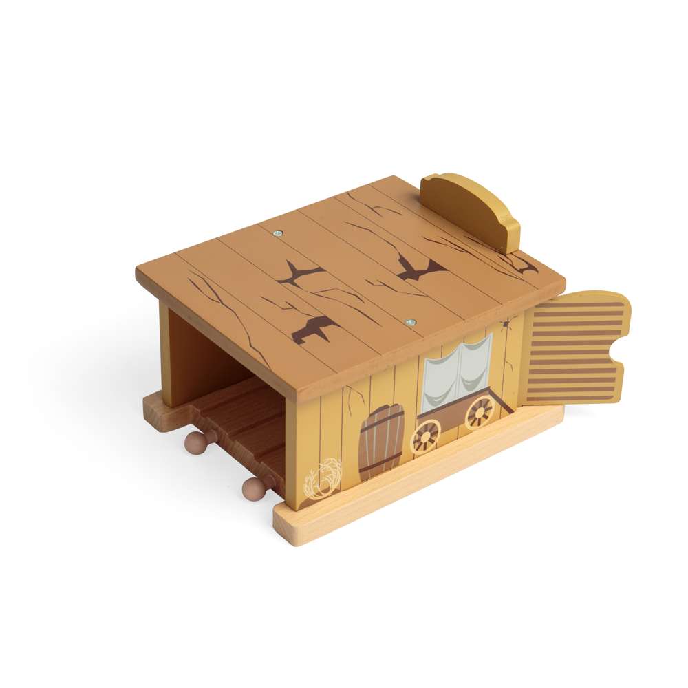Bigjigs Rail Wild West Saloon Tunnel Wooden Train Set Accessory for Ages 3 Plus