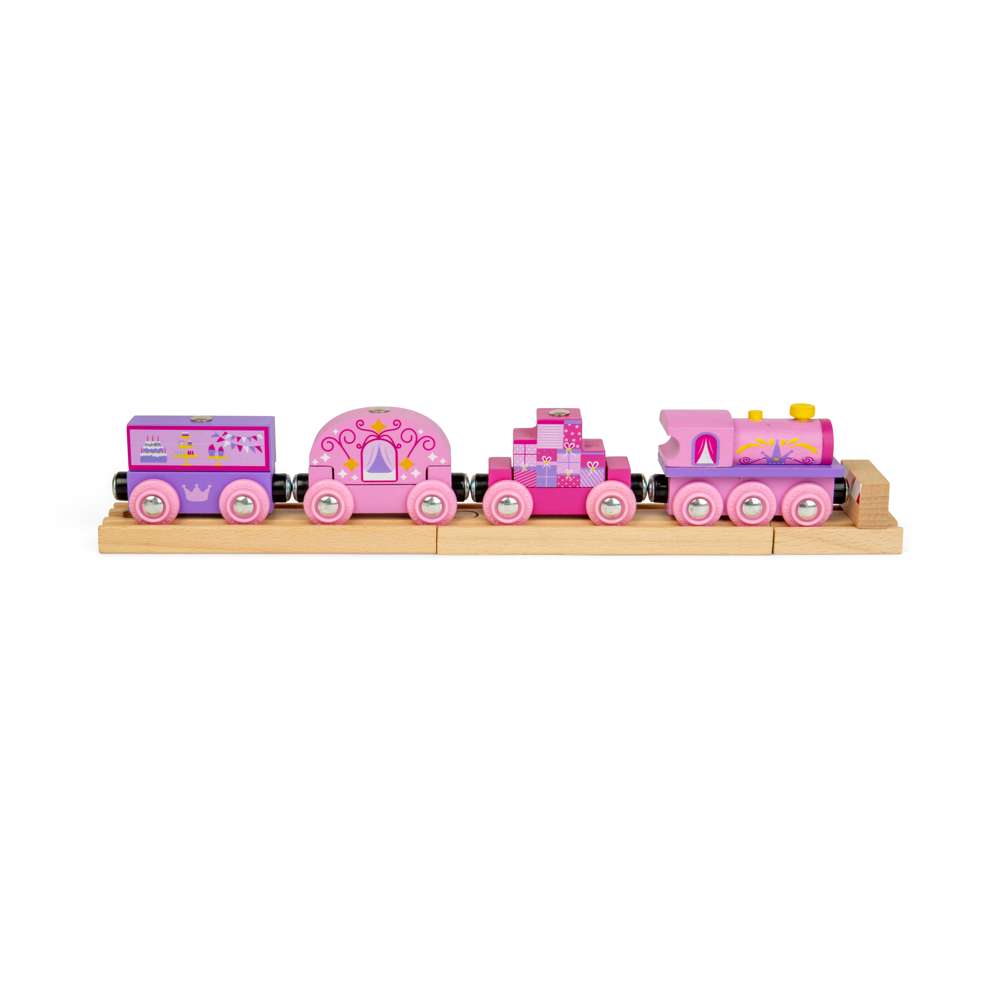 Bigjigs Rail Wooden Princess Train Set for Toddlers 3 Years Plus 9 Pieces