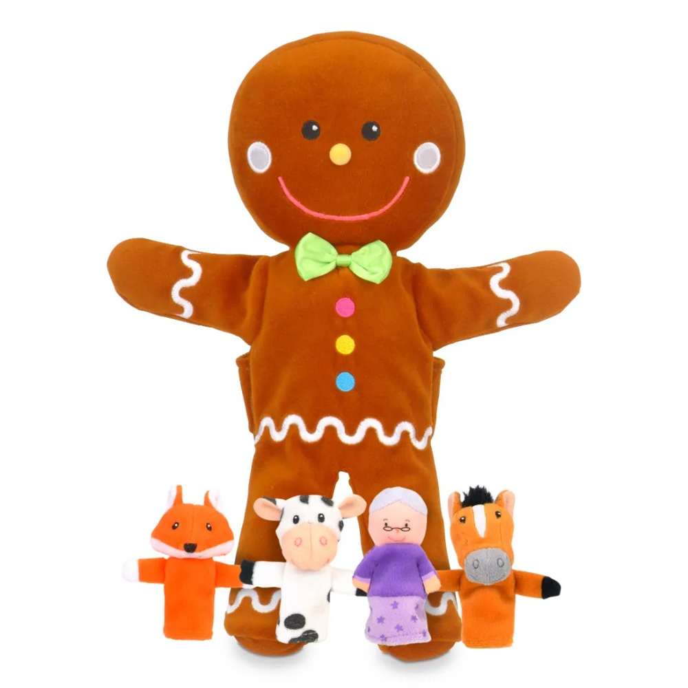 Gingerbread Man Hand and Finger Puppet Set
