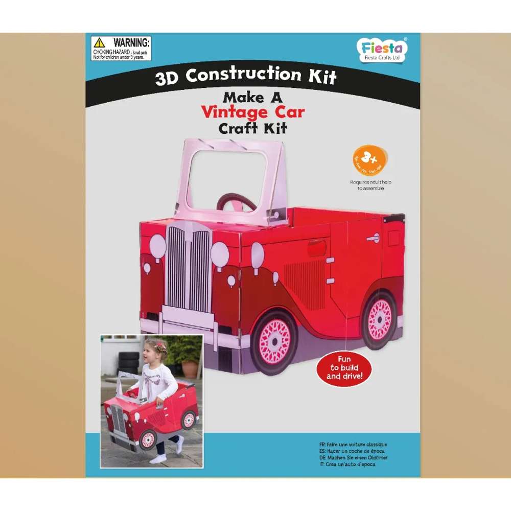 Make A Vintage Car Card Craft - Red