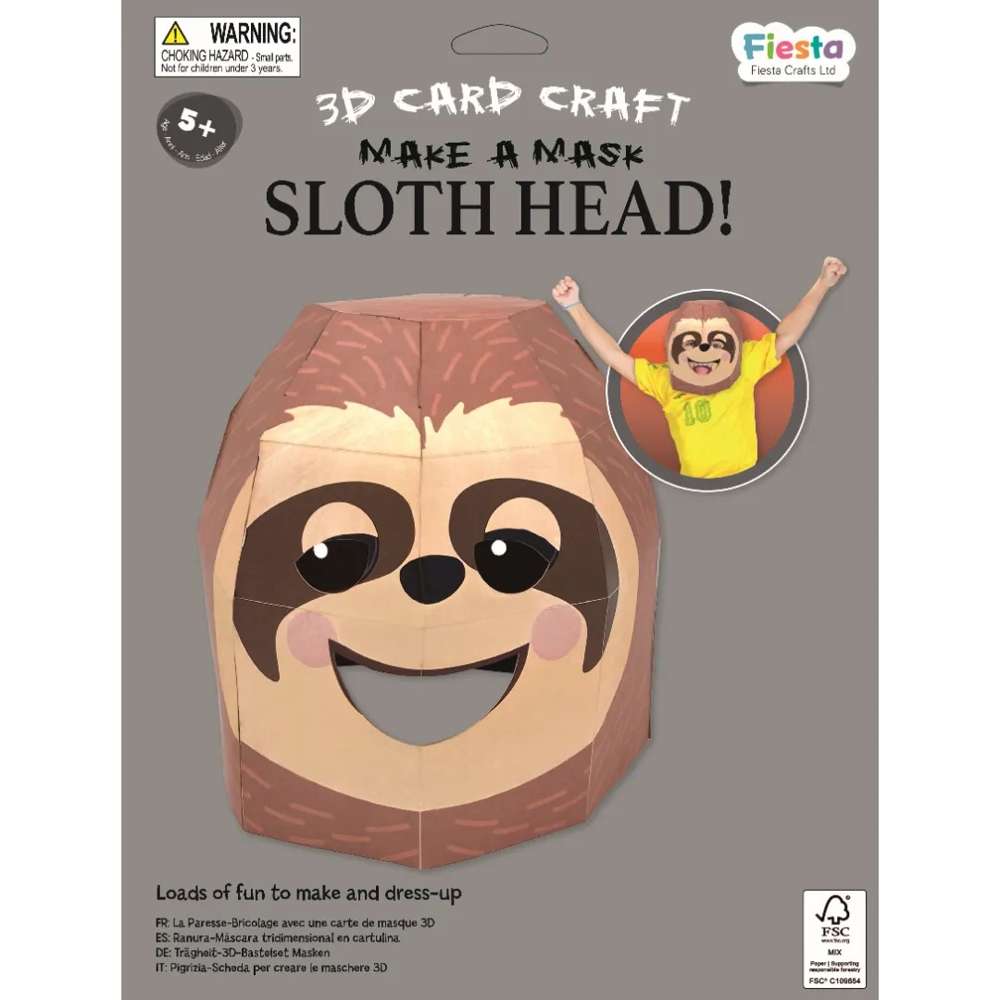 Sloth 3D Mask Card Craft Kit