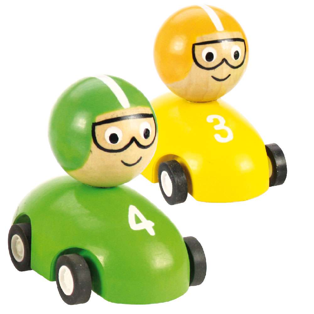 Bigjigs Toys Wooden Pull Back and Go Racing Car Toy