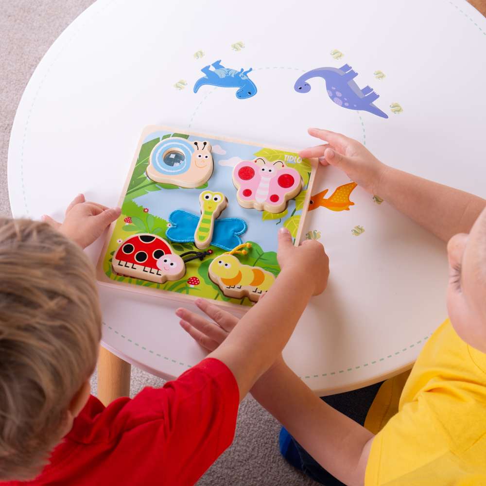 Tidlo Touch and Feel Insect Puzzle Wooden Sensory Sorting Toy for Toddlers