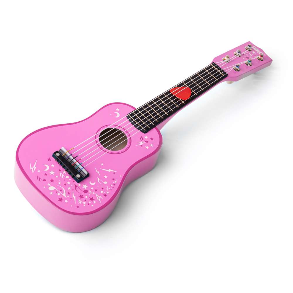 Tidlo Wooden Acoustic Guitar for Children with Plectrum and Six Nylon Strings