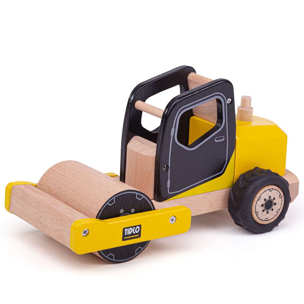 Tidlo Wooden Road Roller Construction Vehicle Toy for Kids