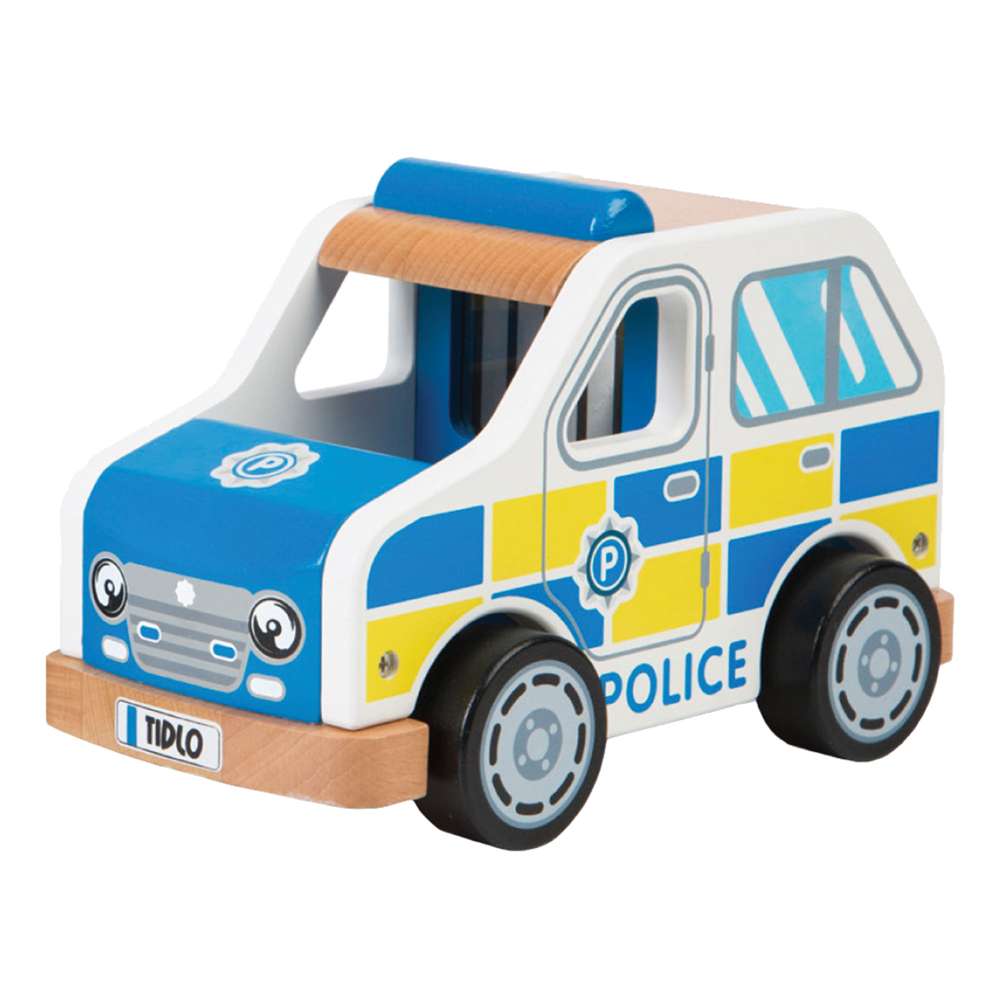 Tidlo Wooden Toy Police Car Vehicle