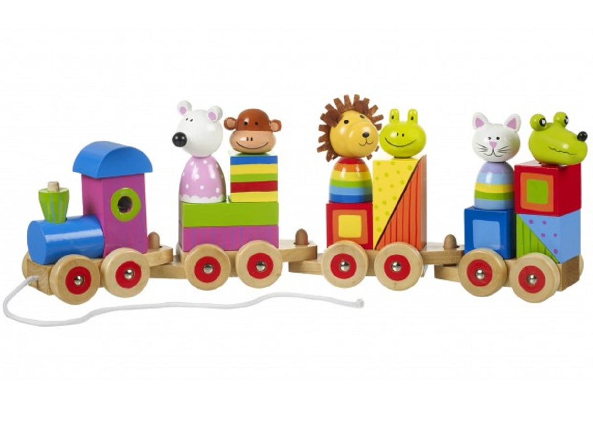 Pull Along Wooden Animal Puzzle Train