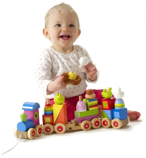 Pull Along Wooden Animal Puzzle Train