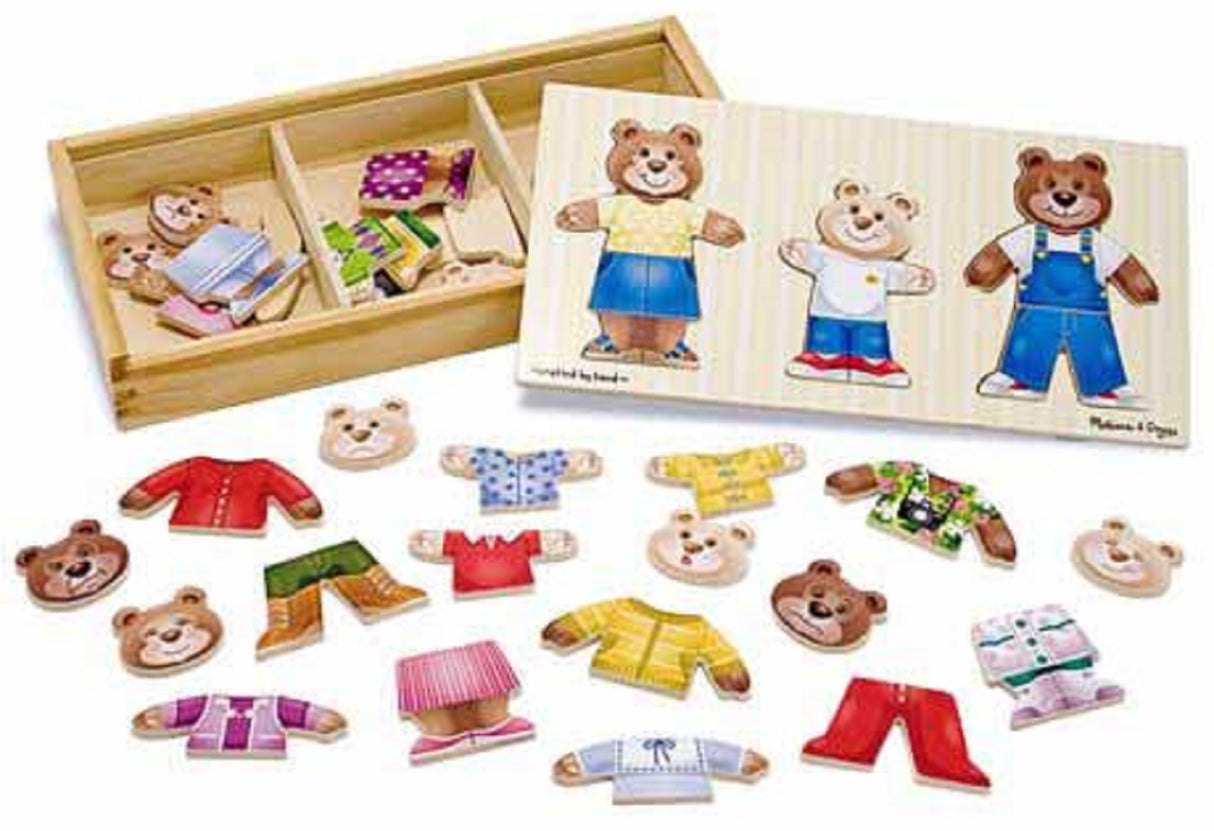 Dress Up Wooden Bear Family Puzzle