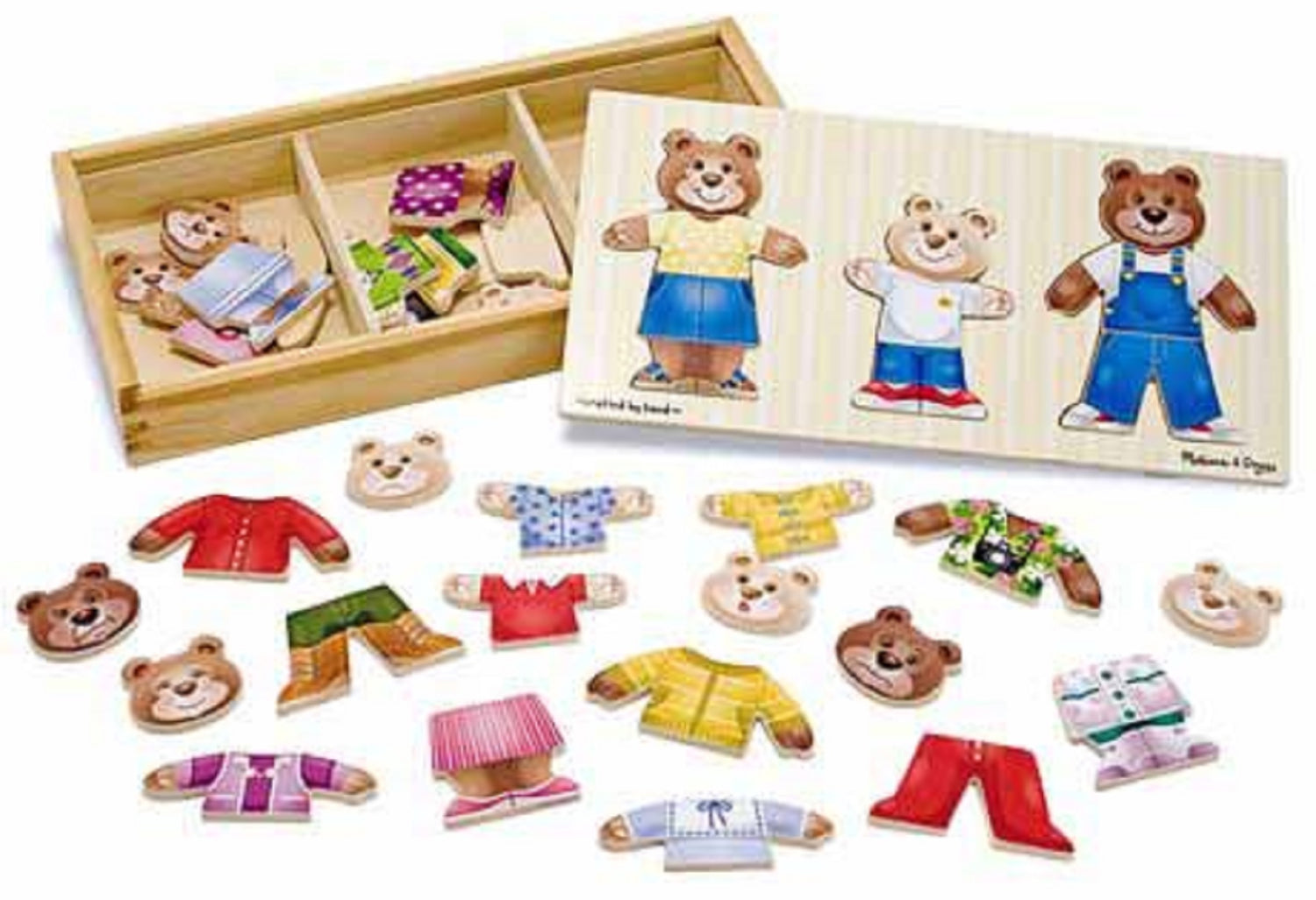 Dress Up Wooden Bear Family Puzzle