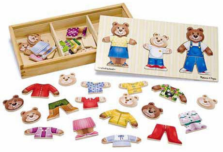 Dress Up Wooden Bear Family Puzzle