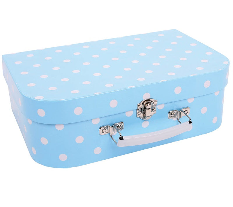 Blue Polka Dot Tin Tea Set in a Case