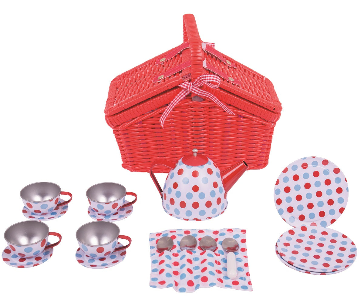 Spotted Picnic Basket Tea Set