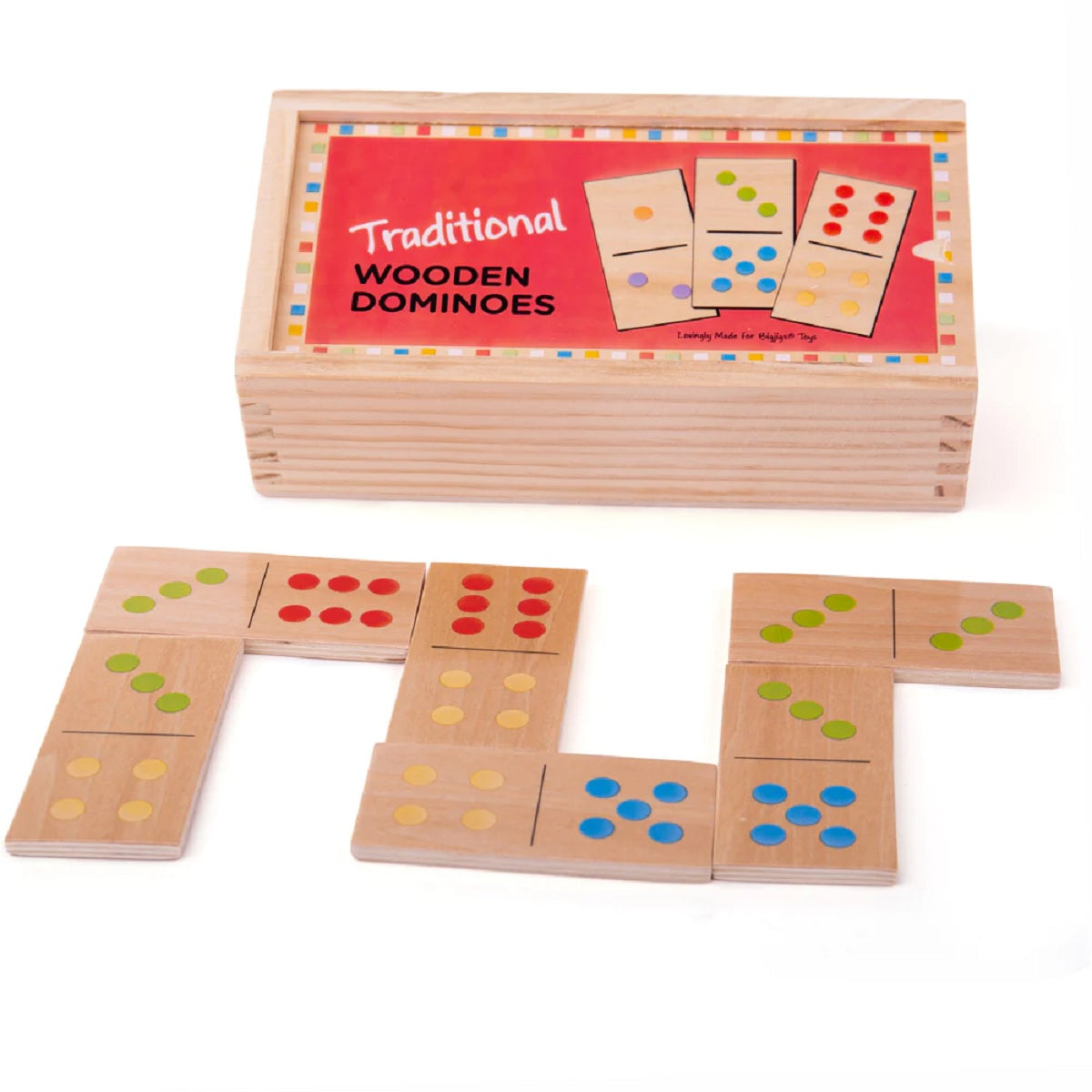 Traditional Box of Wooden Dominoes