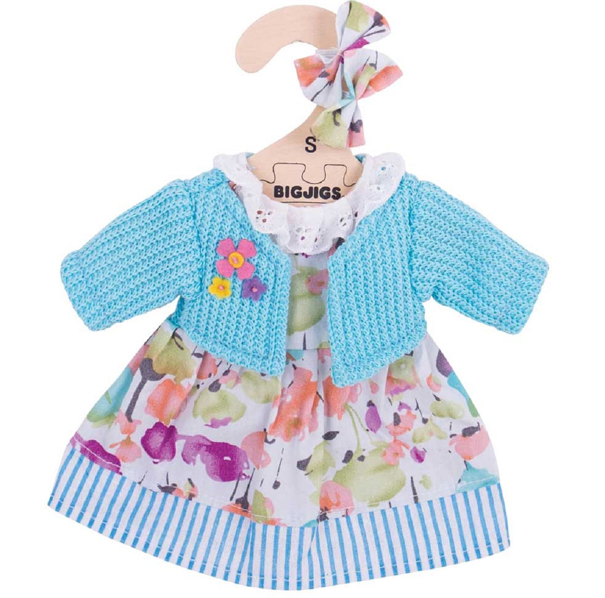 Turquoise Cardigan and Dress (for 28cm Doll)