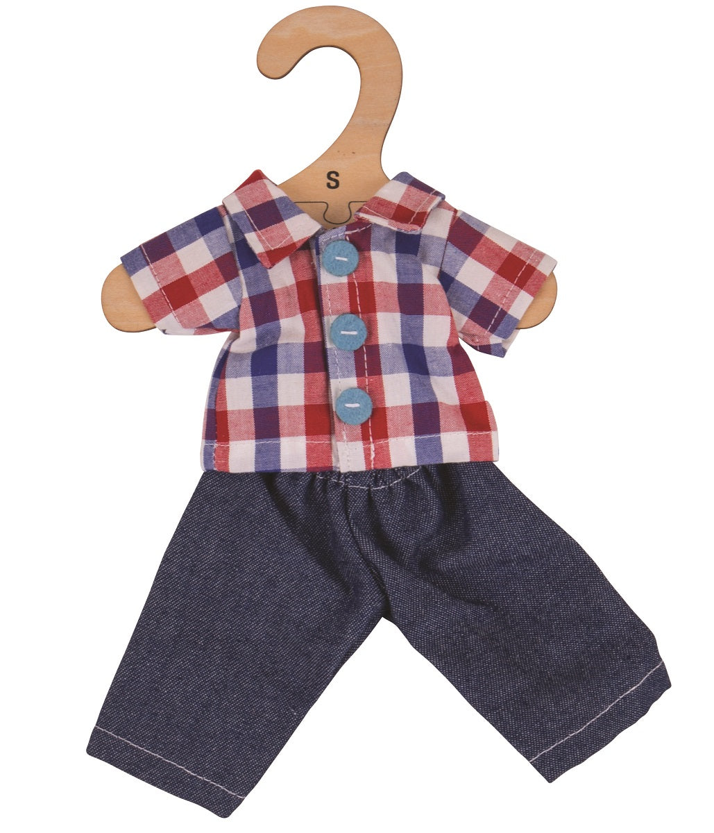 Checked Shirt and Jeans (for 28cm Doll)