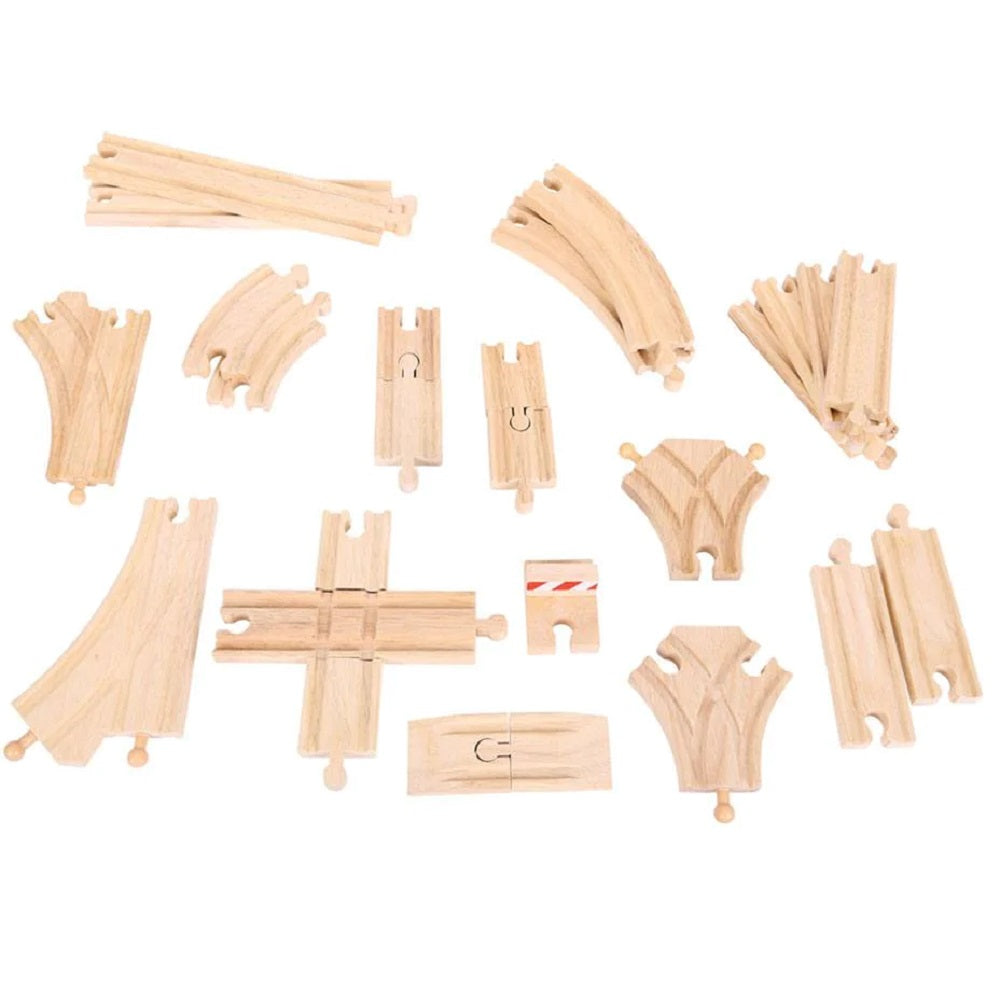 BigJigs Wooden Train Low Level Expansion Set (25 pieces)