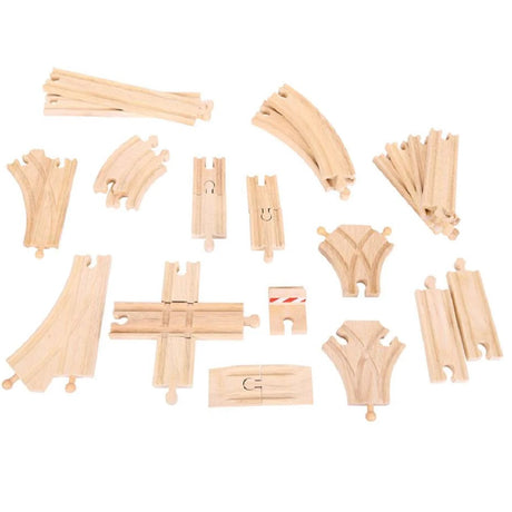 BigJigs Wooden Train Low Level Expansion Set (25 pieces)