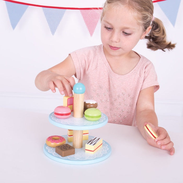 BigJigs Cake Stand with 9 Cakes