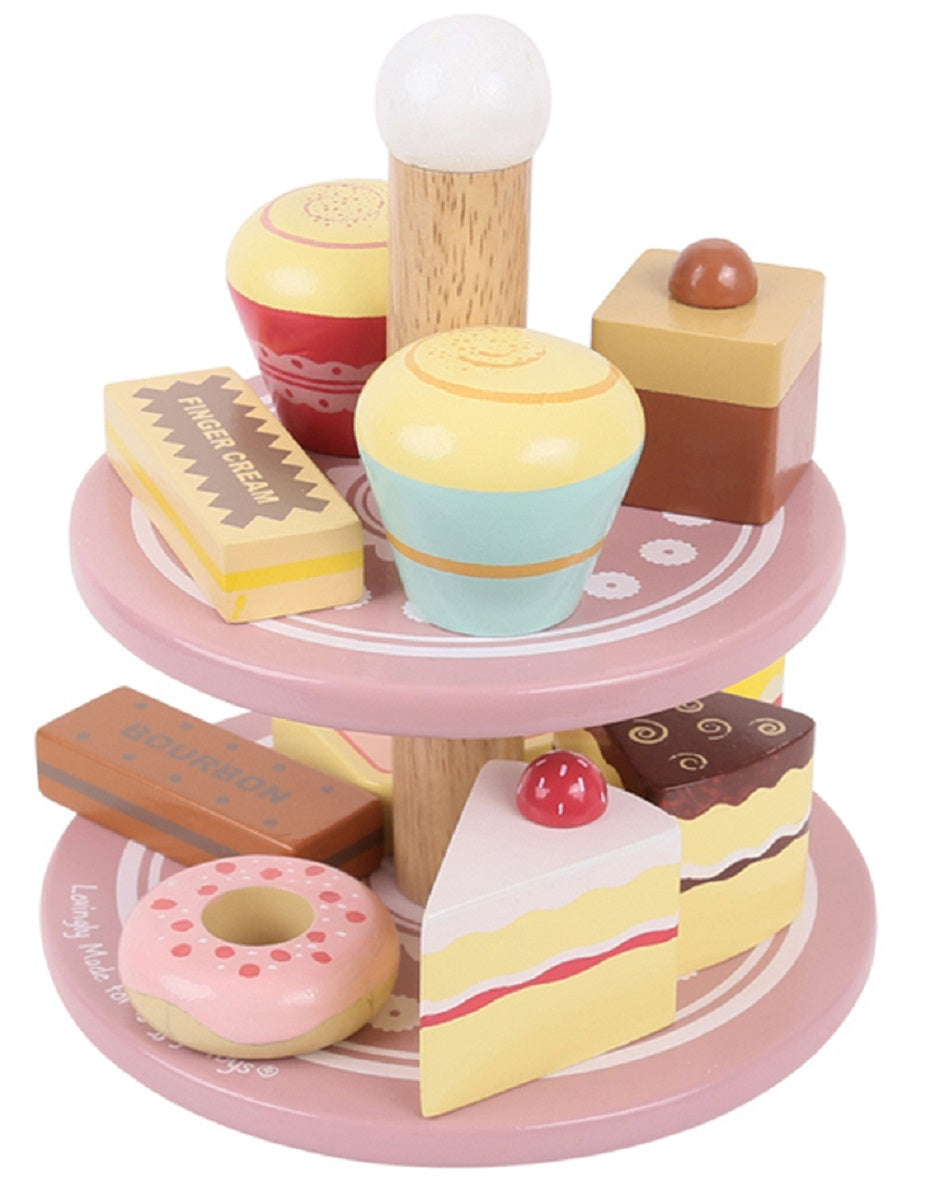BigJigs Cake Stand with 10 Cakes
