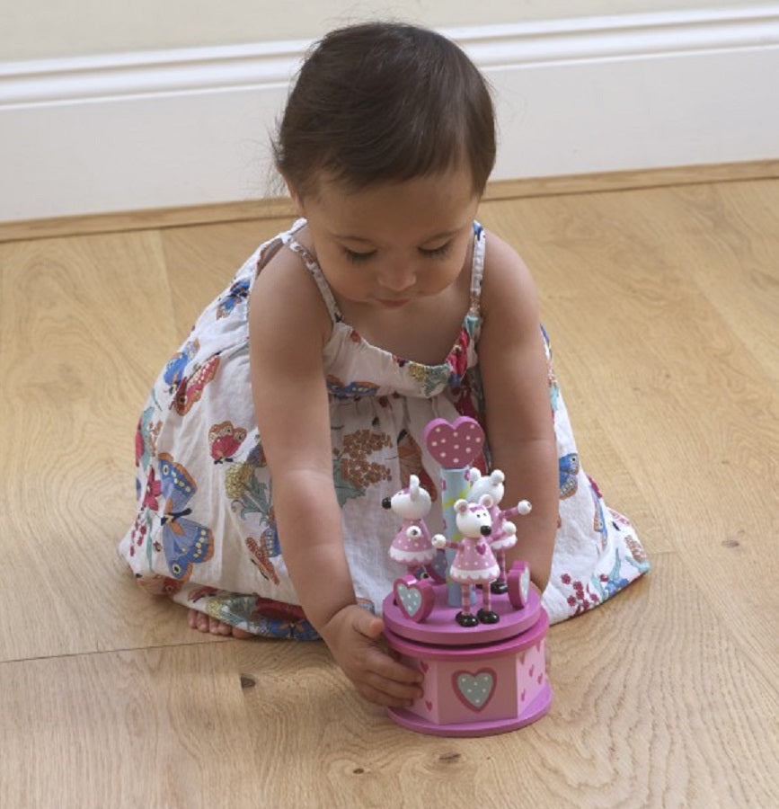 Pink Mouse Carousel Music Box 2