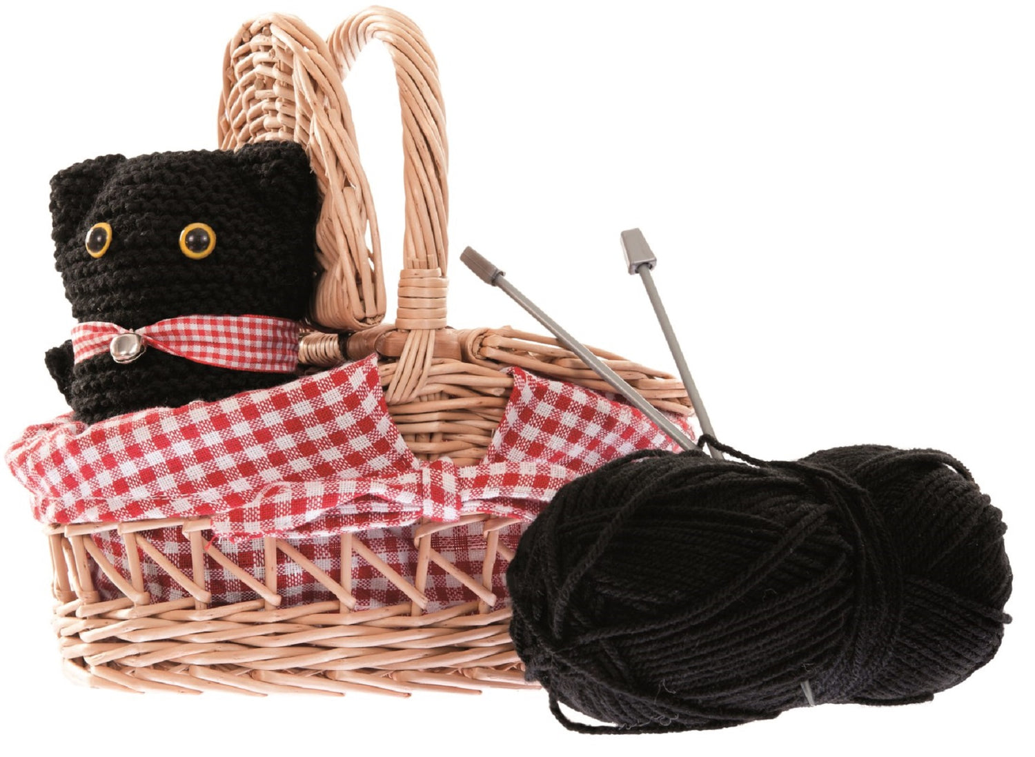 Creativity Knit a Kitten in a Wicker Basket