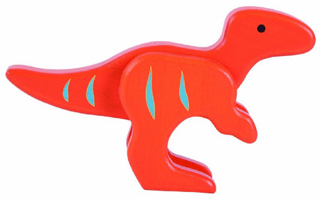 Chunky Wooden Velociraptor Dinosaur