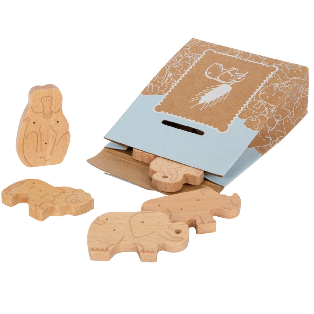 Box of Wooden Animal Crackers