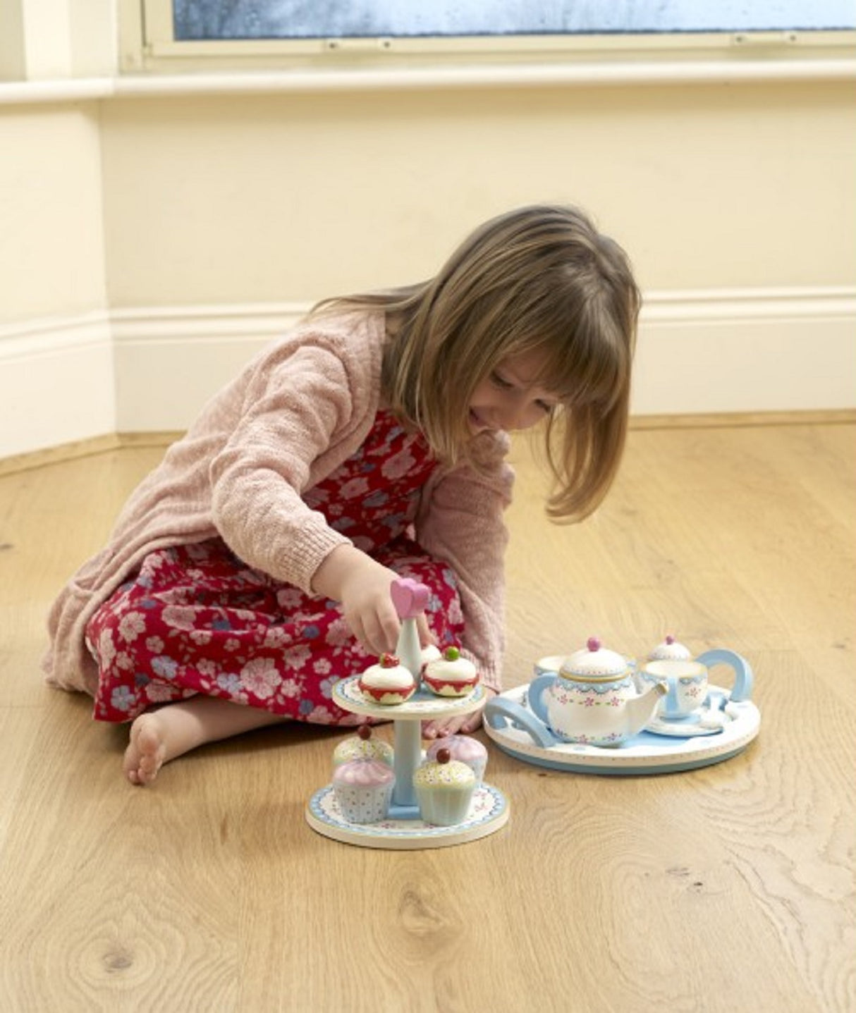 Wooden Cream Tea Set