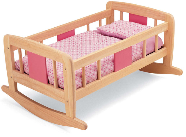 Doll's Wooden Rocking Cradle