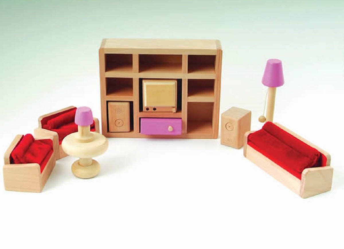 Pink Dolls House Living Room Set