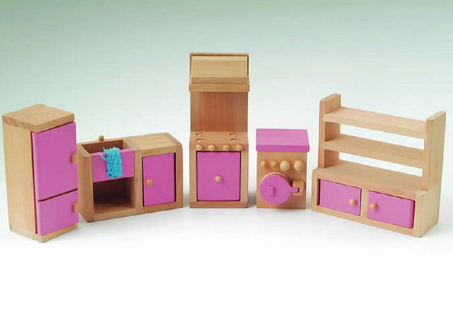 Pink Dolls House Kitchen Set
