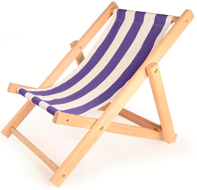 Kids Blue/White Stripe Deckchair