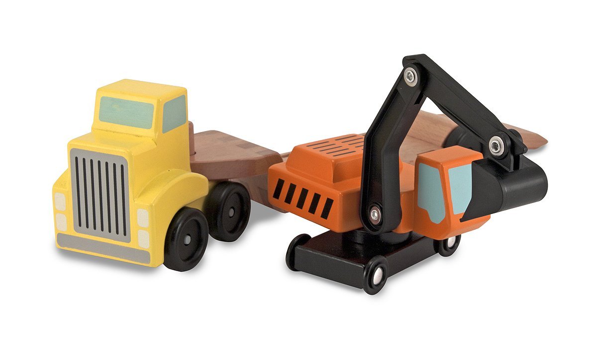 Digger and Low Loader Truck Play Set