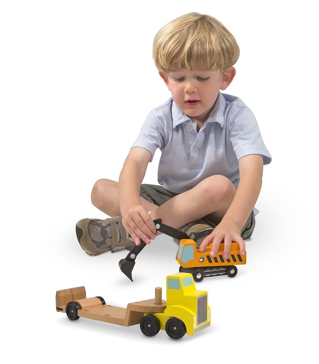 Digger and Low Loader Truck Play Set
