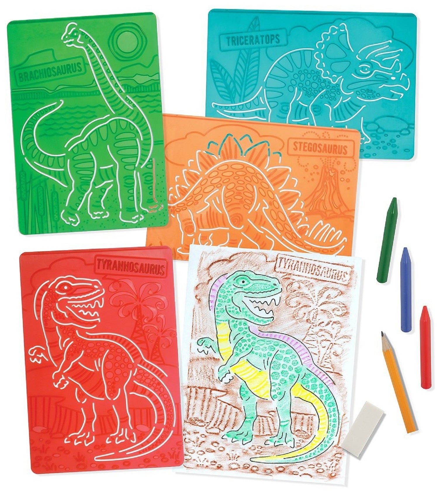 Textured Dinosaur Stencils