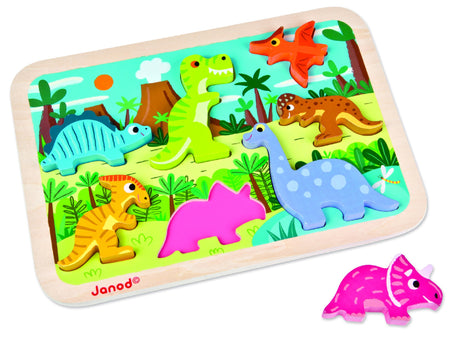 Janod Chunky Wooden Dinosaur Puzzle