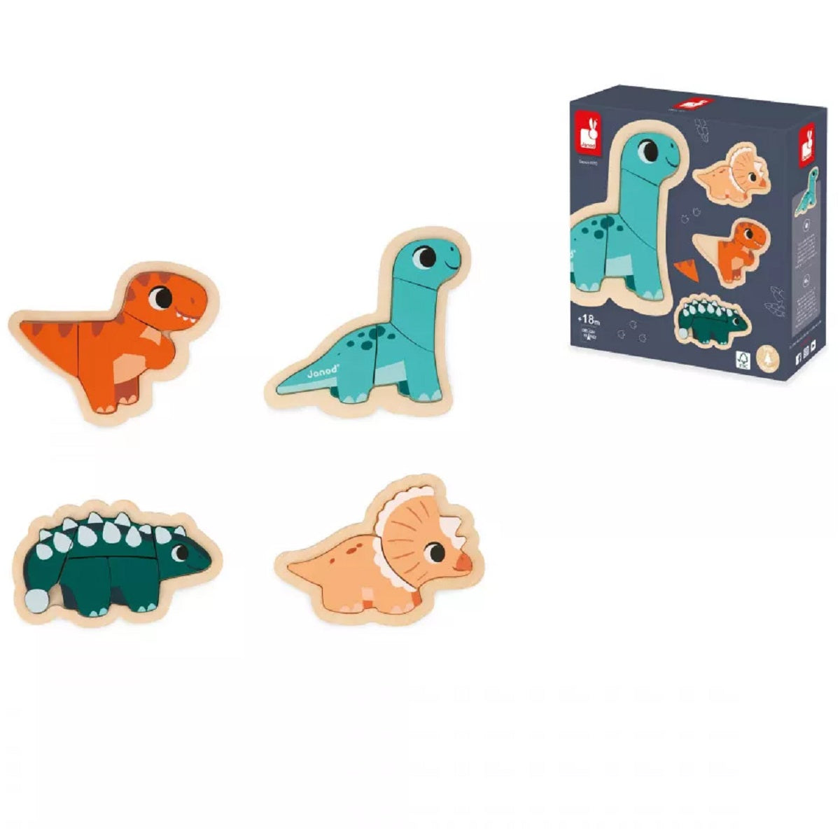 4 Progressive Dino Puzzles