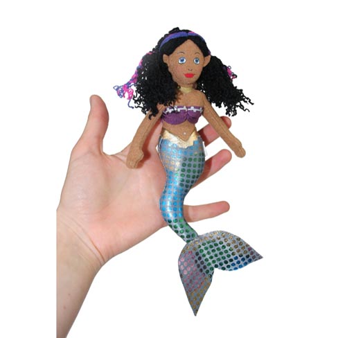 Dark Skin Mermaid Finger Puppet