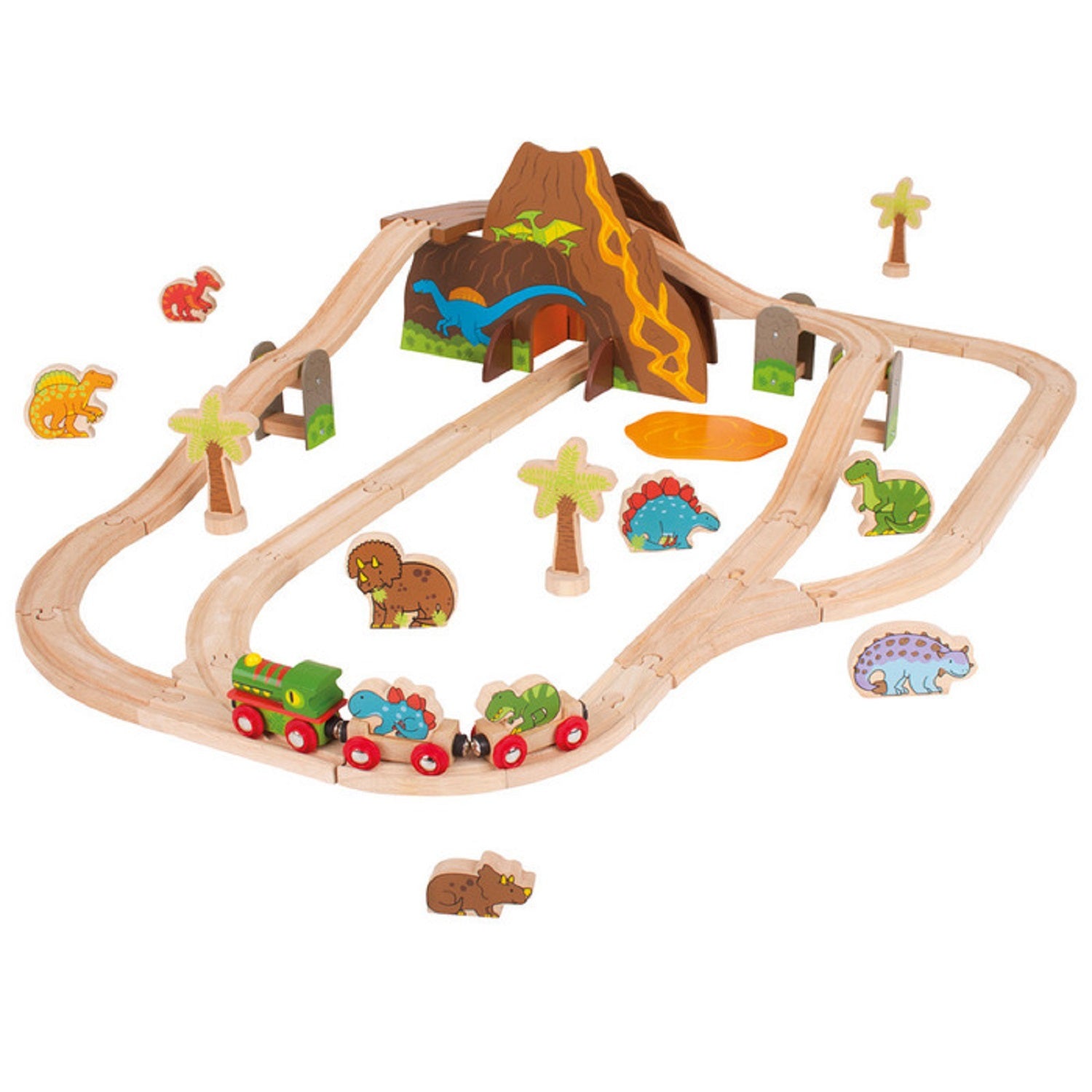BigJigs Dinosaur World Train Set