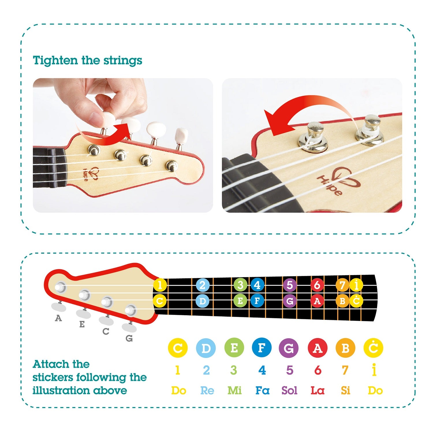 Learn with Lights Ukulele - Red