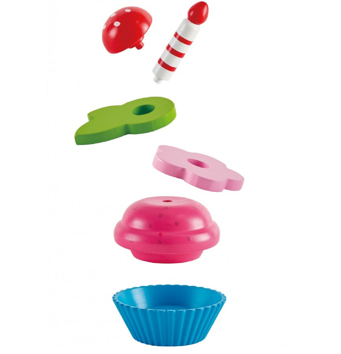 Set of 4 Wooden Cupcakes