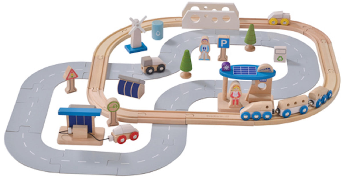 Eco City Wooden Train Set