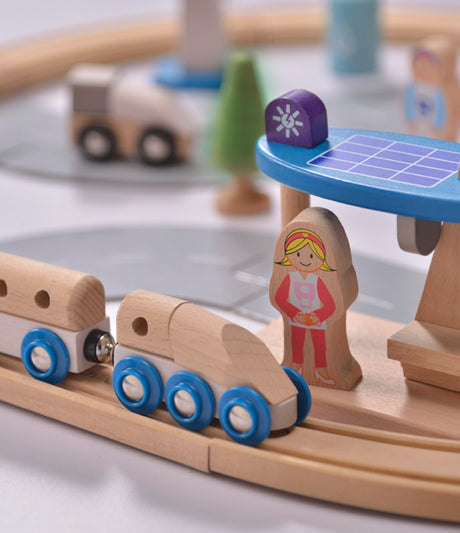 Eco City Wooden Train Set