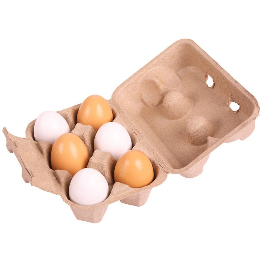 BigJigs Box of 6 Wooden Egg
