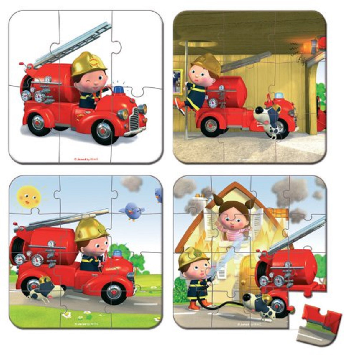 Leon's Firetruck - Set of 4 Jigsaws in a Suitcase
