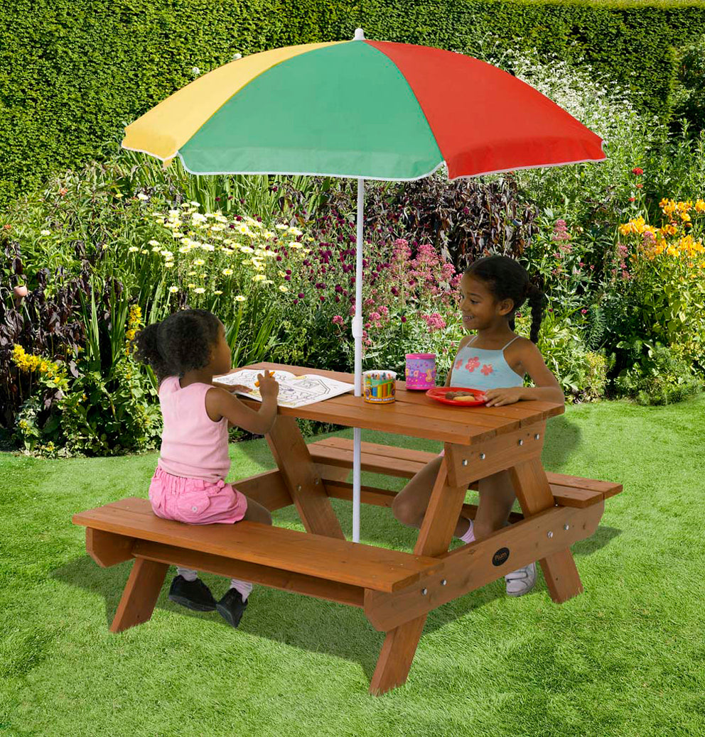 Plum Children's Picnic Table with Parasol