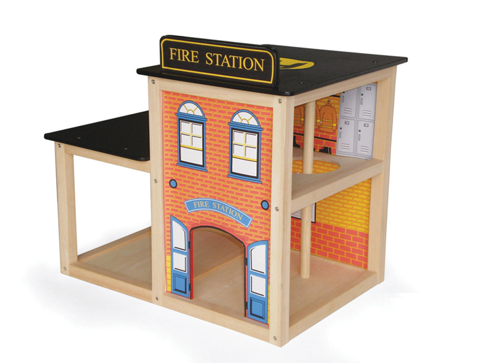 Tidlo Wooden Fire Station Set