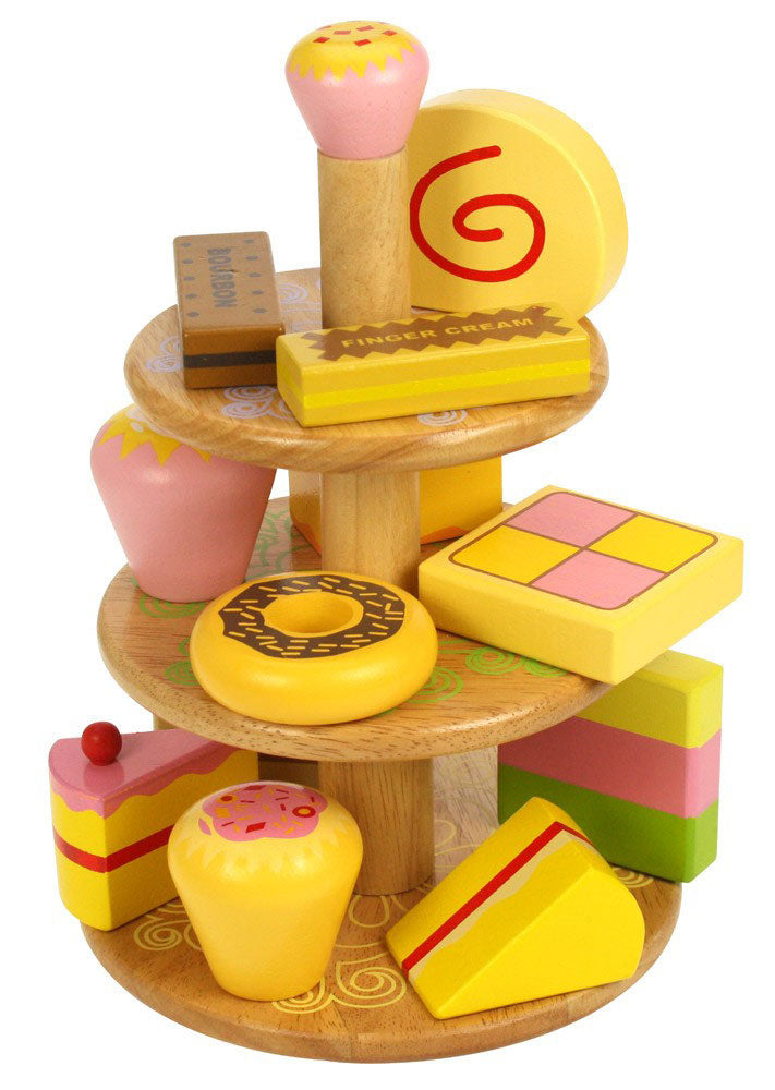 BigJigs Cake Stand with 12 Cakes