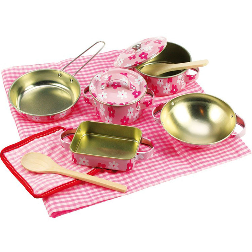 BigJigs Pink Flower Kitchenware Set